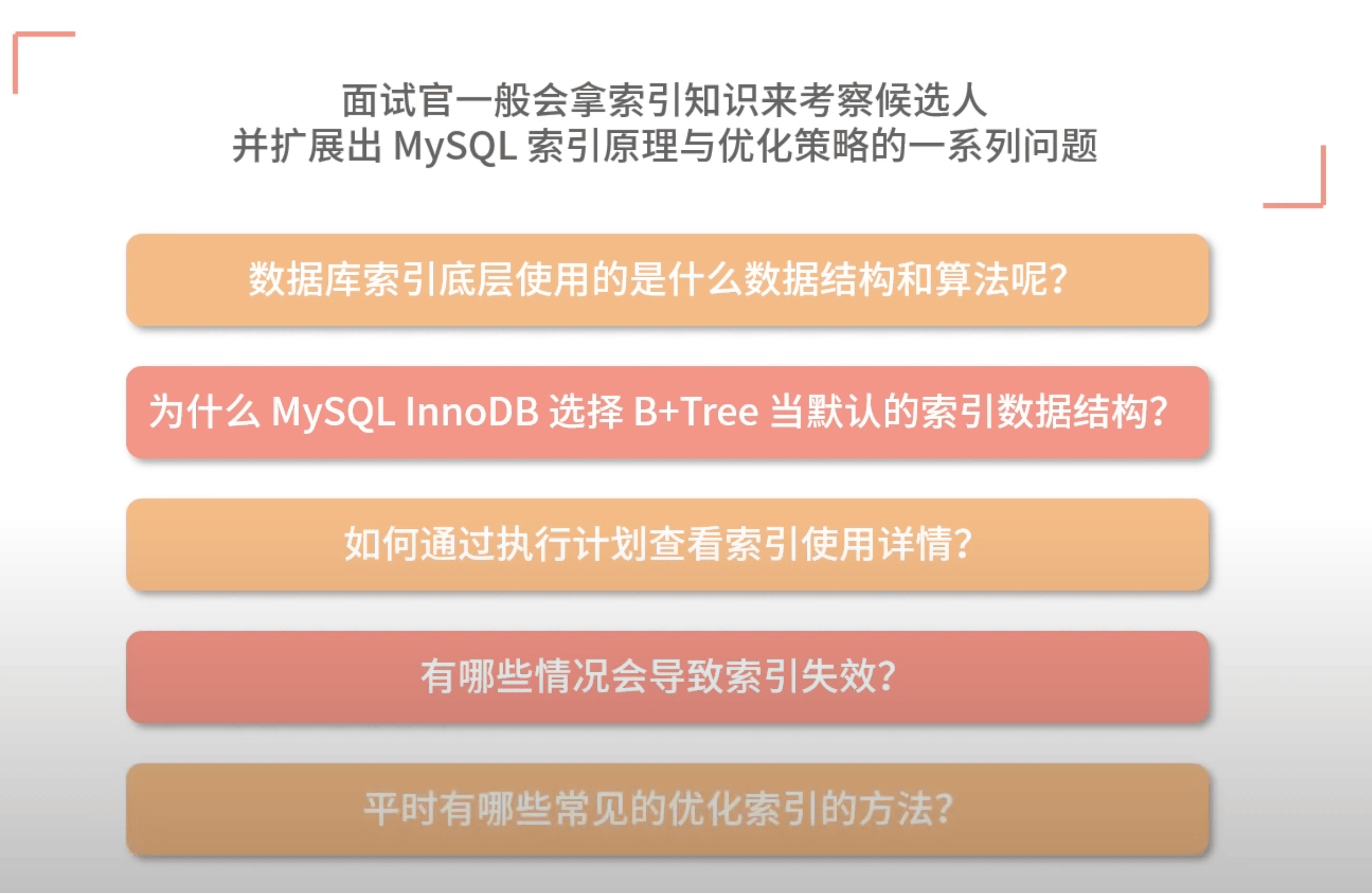 索引常见面试问题脑图